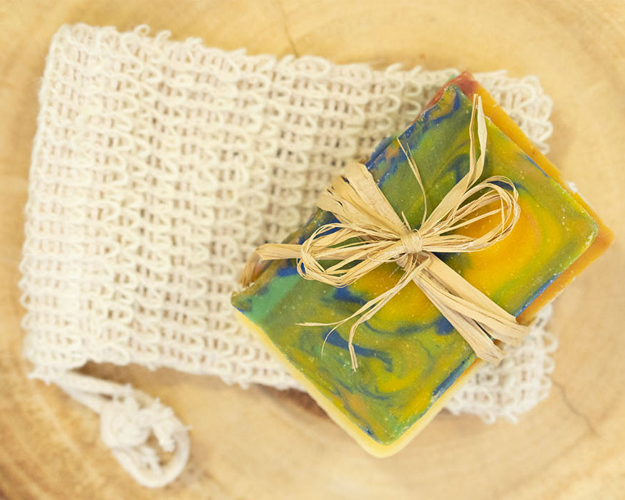 Soap Sample Gift Set with Soap Saver! Great for Travel or Guests